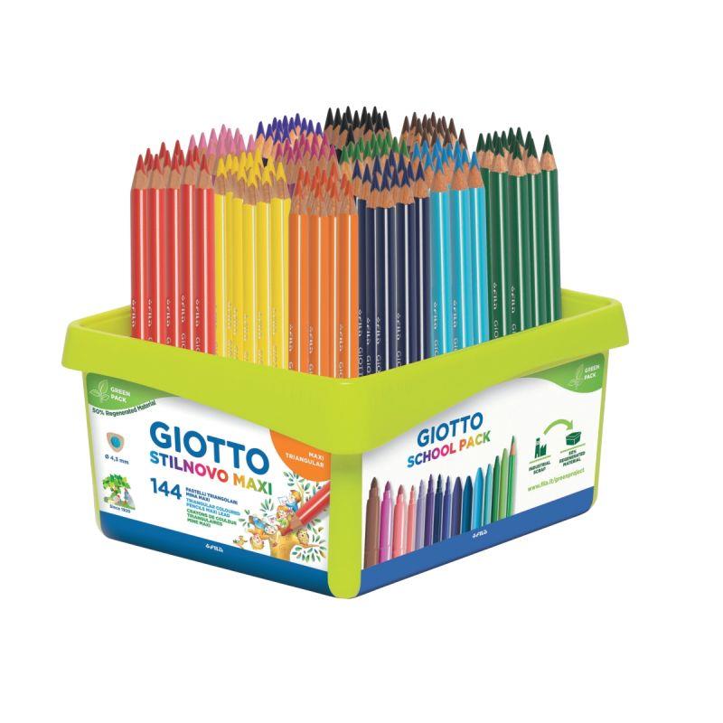 Ref. 60253, Schoolpack de 144 crayons de couleur Stinovo Maxi, marque GIOTTO