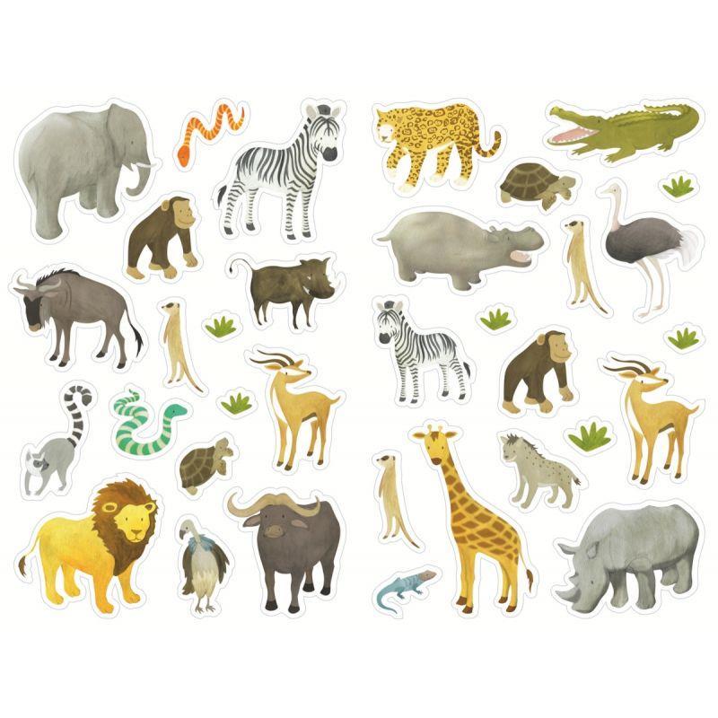 Image de  Pochette de 408 gommettes les animaux sauvages, adhésives repositionnables 