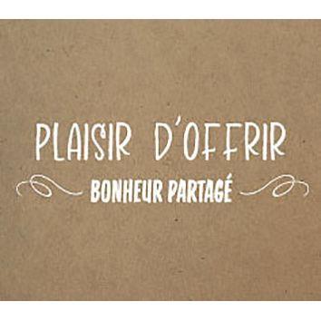 Image de  Rouleau de 500 étiquettes célébrations Plaisir d''offrir 40x35mm kraft 