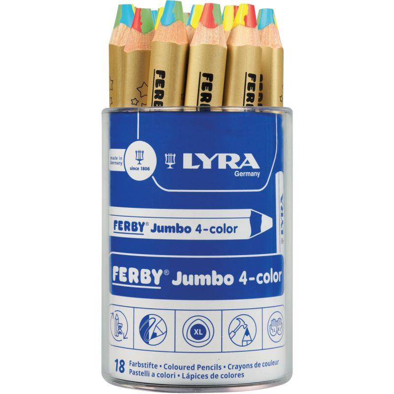 Image de  Pot de 18 crayons Jumbo 4 Color arc en ciel 