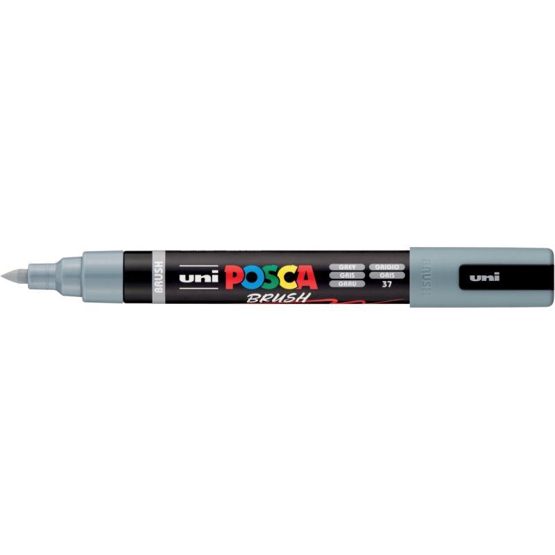 Ref. 60409, Marqueur Posca pointe moyenne Brush gris, marque UNIBALL