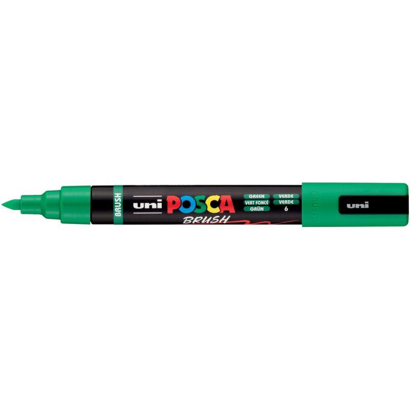 Ref. 60416, Marqueur Posca pointe moyenne Brush vert foncé, marque UNIBALL