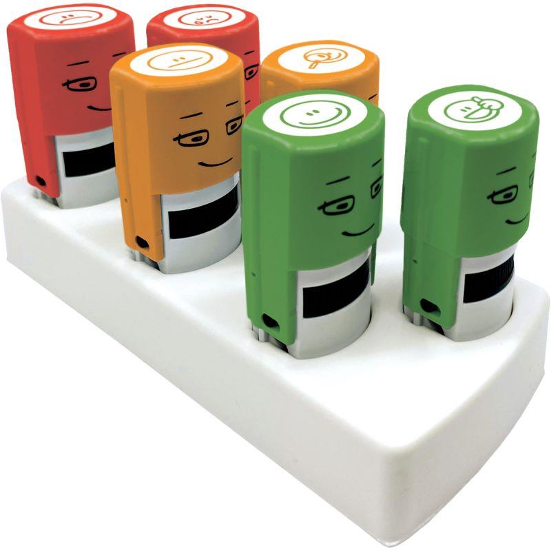Image de  Lot de 6 tampons Emoji Smiley assortis 
