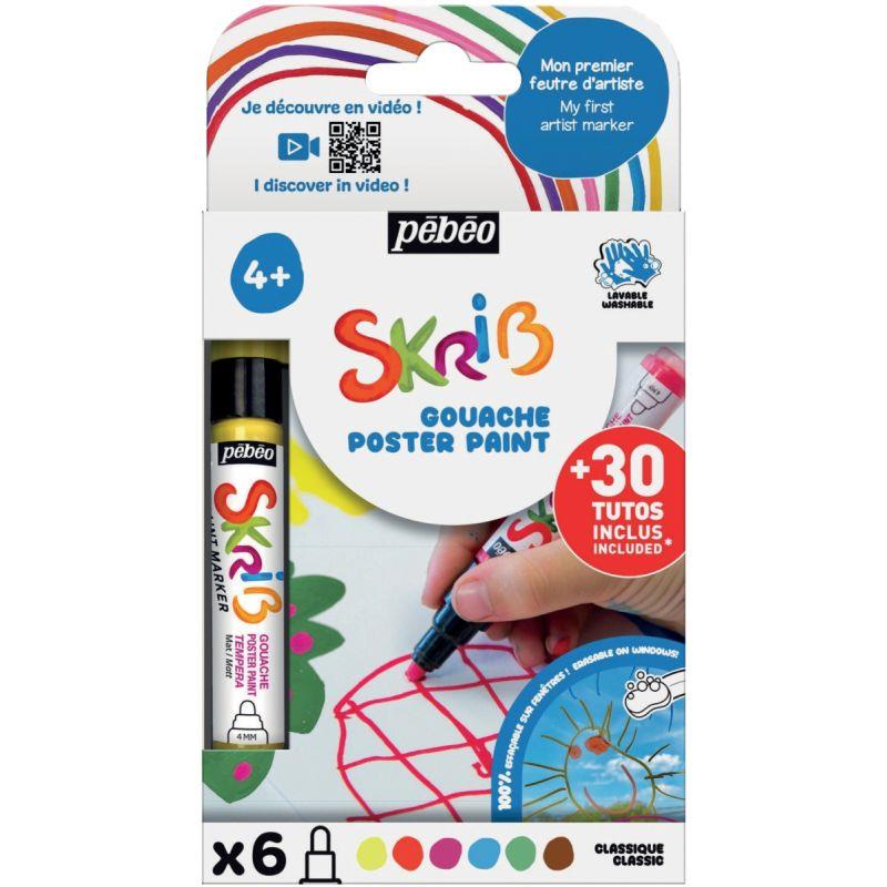 Image de  Set de 6 marqueurs gouache classique 