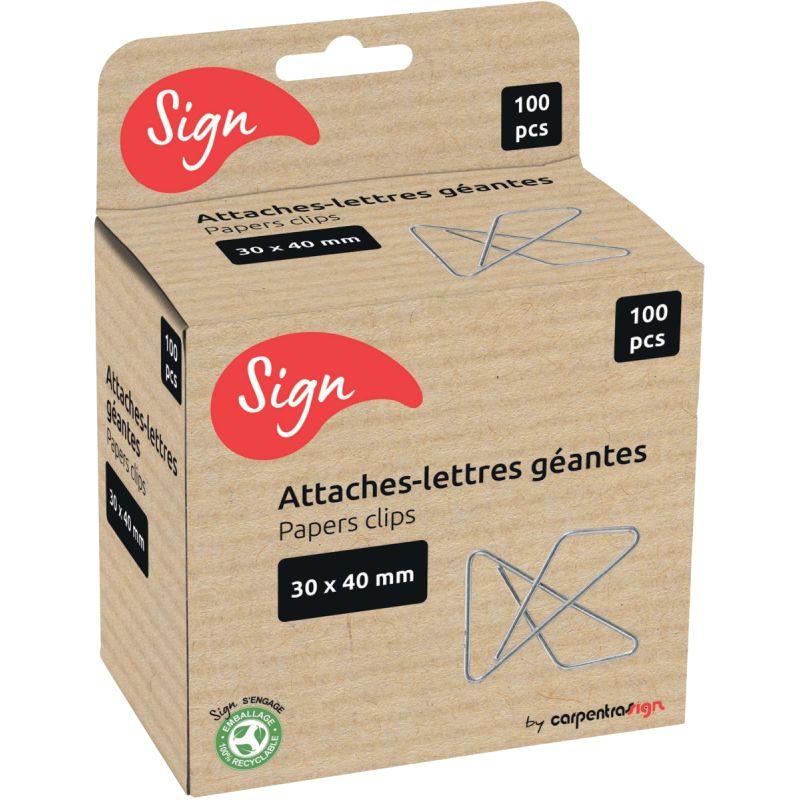 Ref. 60690, Boite de 100 attaches géantes 30x40cm, marque SIGN