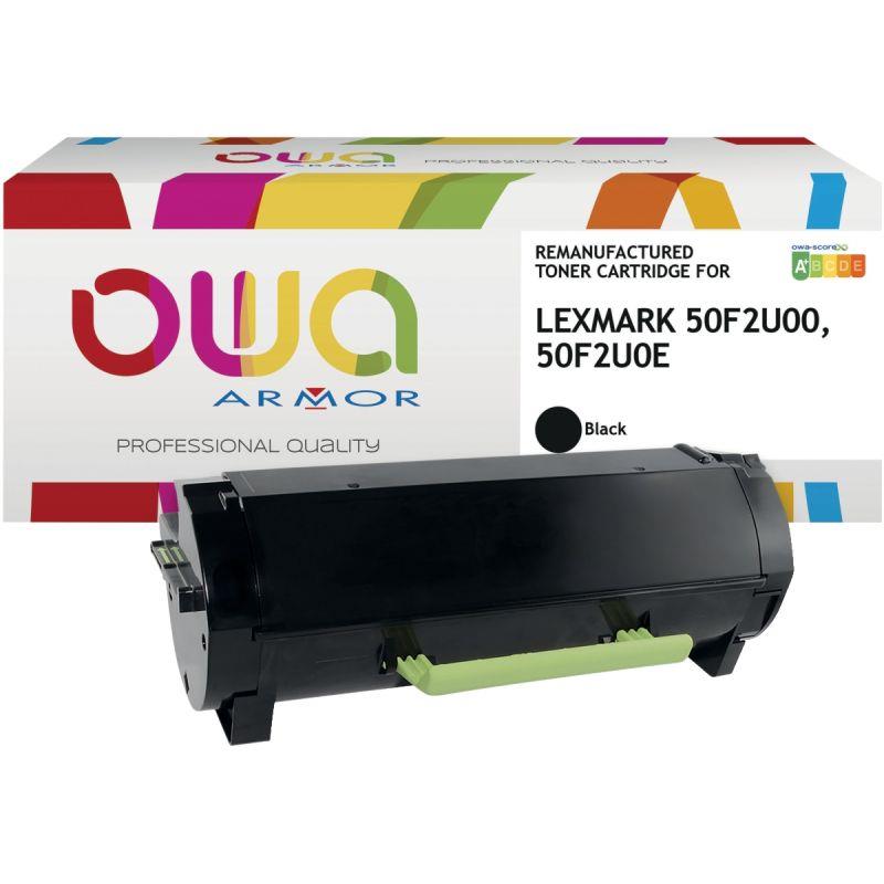 Ref. 60710, OWA toner laser noir remanufacturé compatible Lexmark 50F2U00, marque ARMOR