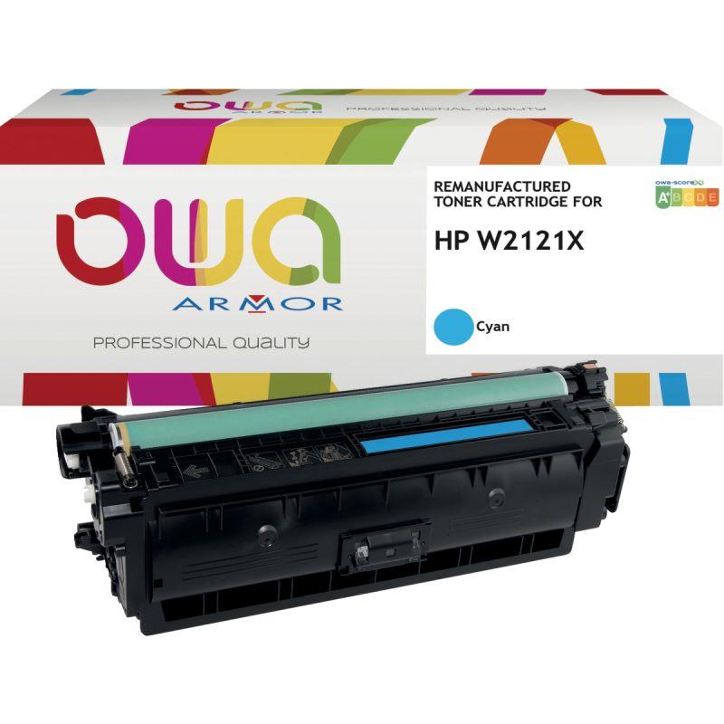 Ref. 60714, OWA toner laser remanufacturé cyan haute capacité compatible HP 212X (W2121X), marque ARMOR