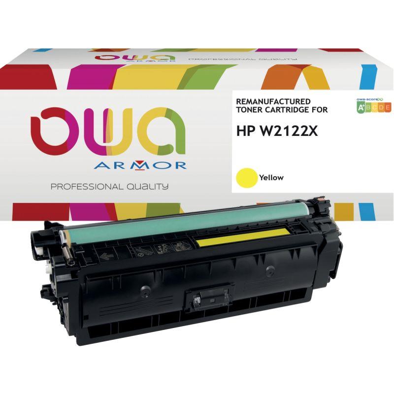 Ref. 60716, OWA toner laser remanufacturé jaune haute capacité compatible HP 212X (W2122X), marque ARMOR