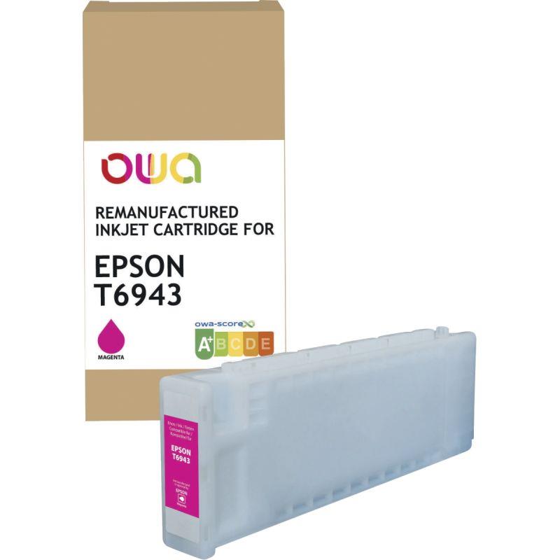 Ref. 60719, OWA cartouche jet d''encre remanufacturée magenta haute capacité compatible EPSON T6943, marque ARMOR