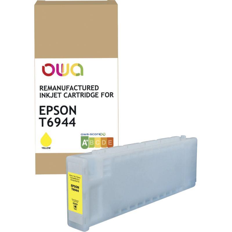 Ref. 60720, OWA cartouche jet d''encre remanufacturée jaune haute capacité compatible EPSON T6944, marque ARMOR
