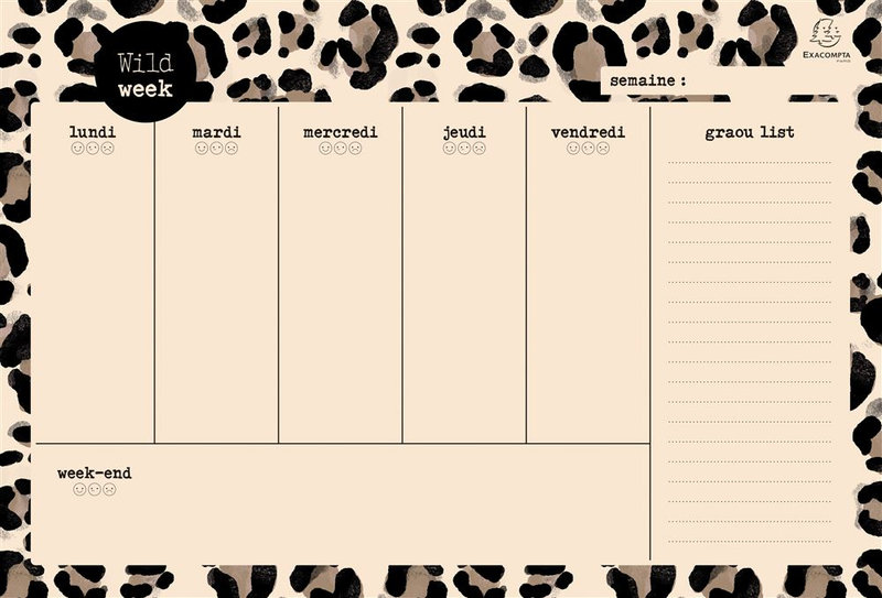 Image de  Hebdo Planner Roar Foncé 