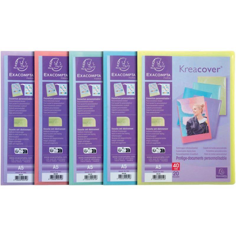 Image de  Protège-documents personnalisable KREACOVER Pastel 40 vues, pour format A5 