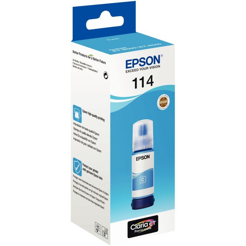 Image de  Epson 114 flacon d''encre cyan authentique (T07B240) 