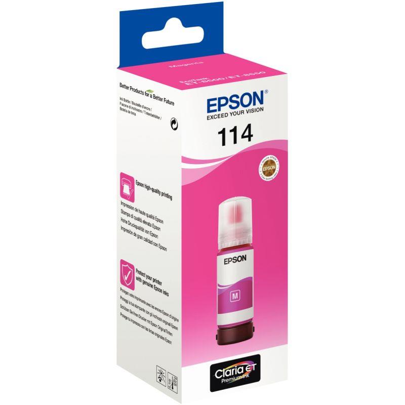 Image de  Epson 114 flacon d''encre magenta authentique (T07B340) 