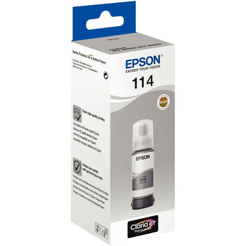 Image de  Epson 114 flacon d''encre gris authentique (T07B540) 