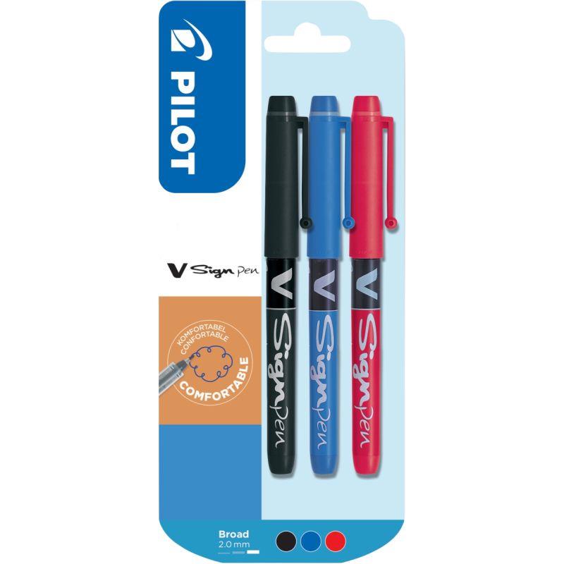 Image de  Blister de 3 feutres VSign Pen assortis 