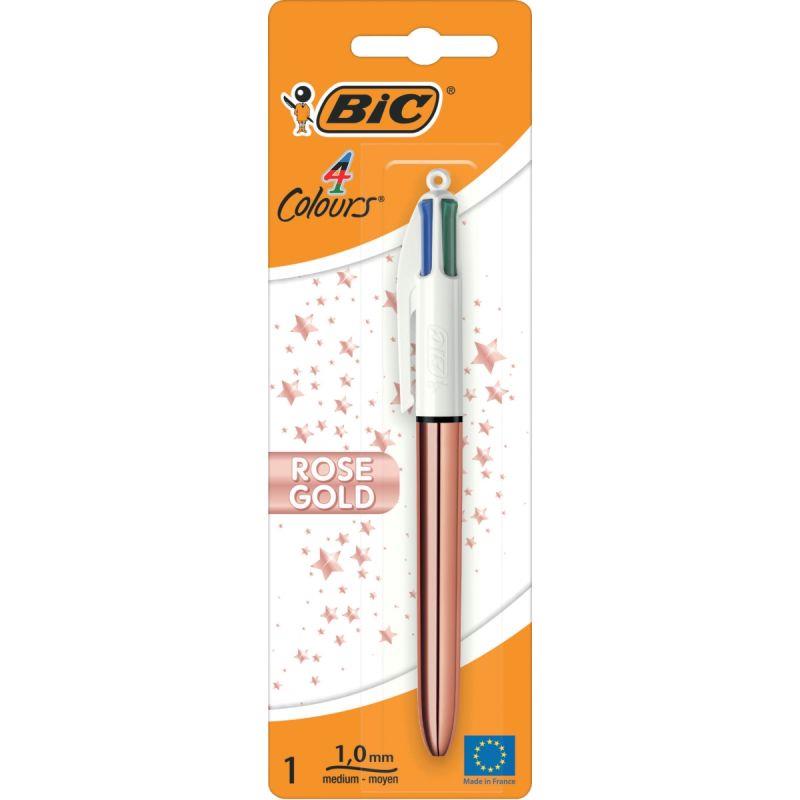 Image de  Blister de 1 stylo 4 couleurs shine rose gold 