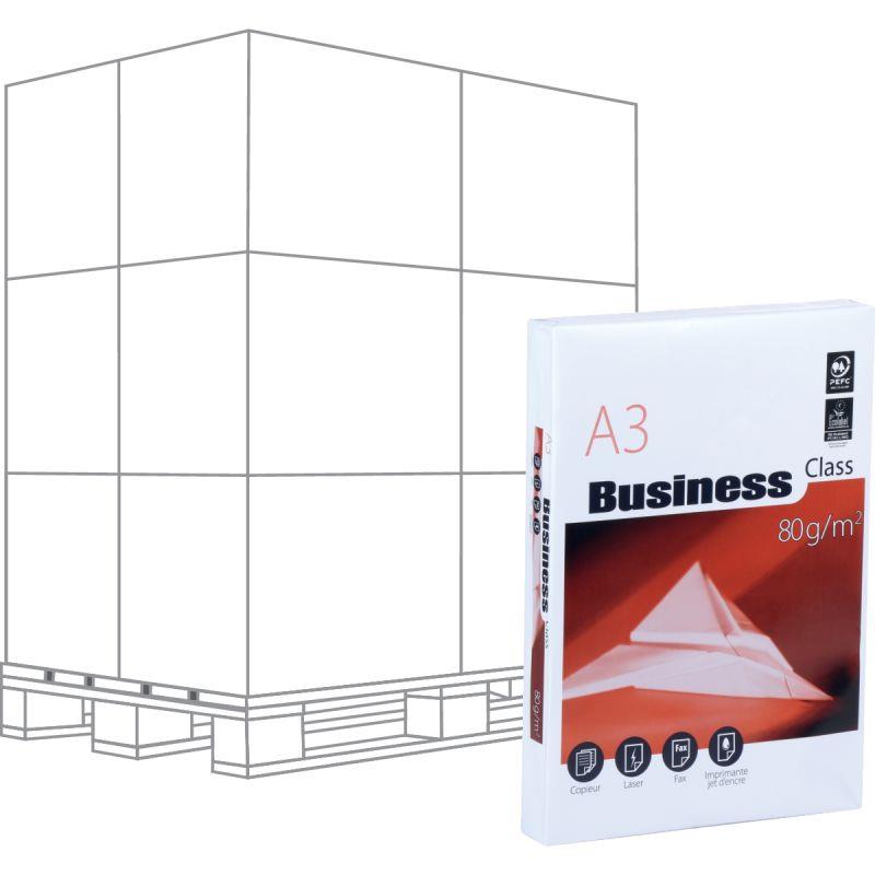 Ref. 61572, Palette de 120 ramettes 500f format A3 80g blanc BUSINESS, marque N.C