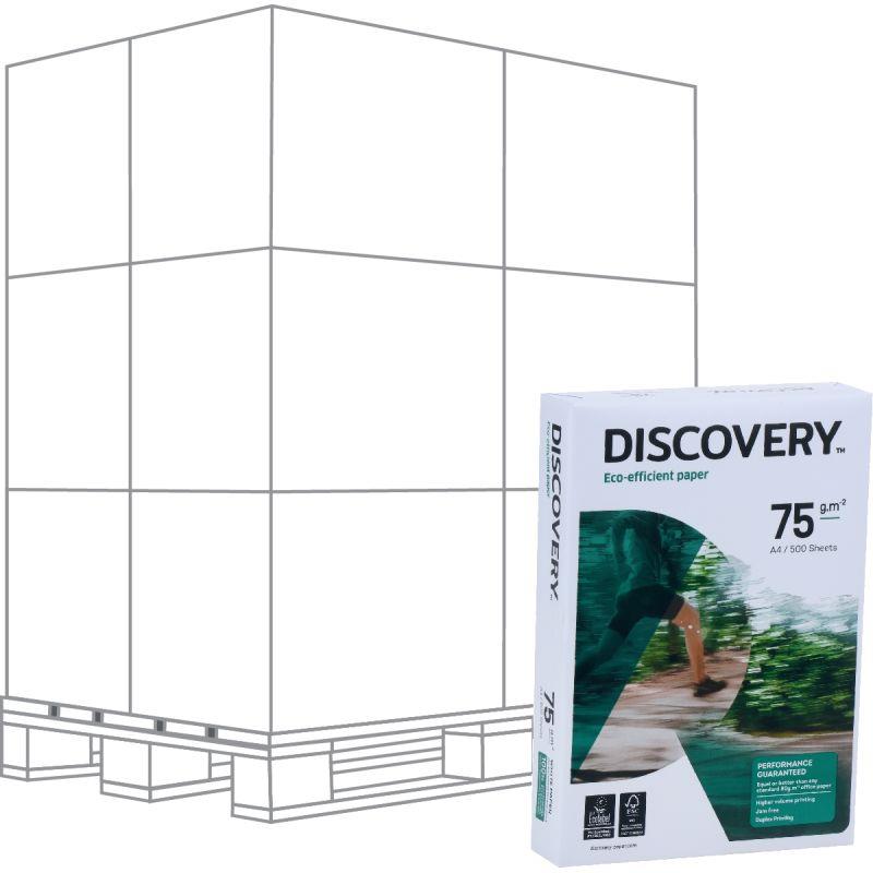 Ref. 61576, Palette de 240 ramettes 500f format A4 75g blanc DISCOVERY, marque N.C
