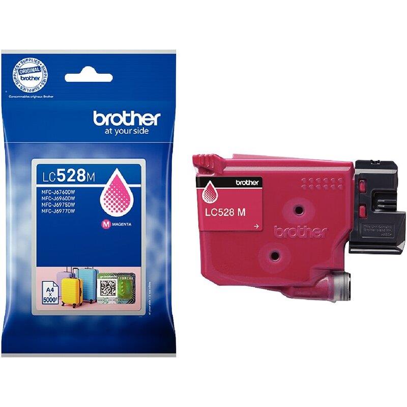 Ref. 61588, Cartouche jet d''encre Brother VALISE LC528M magenta authentique, marque BROTHER