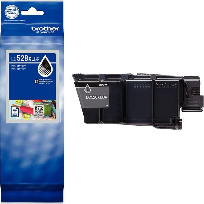 Ref. 61589, Cartouche jet d''encre Brother LC528XLBK noir haute capacité authentique, marque BROTHER
