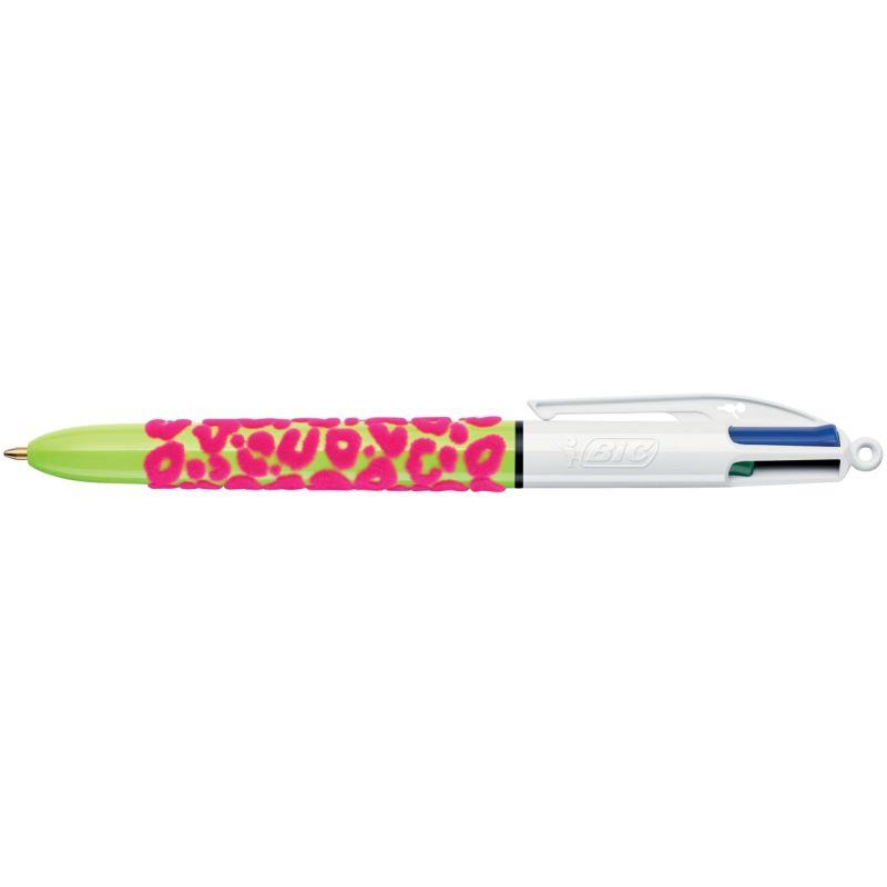 Image de  Stylo bille  4 Couleurs Velours Léopard 