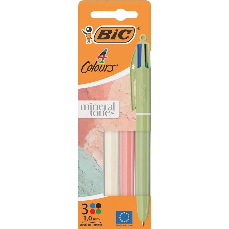 Image de  Boîte 3 stylos bille 4 Couleurs Mineral Tones 