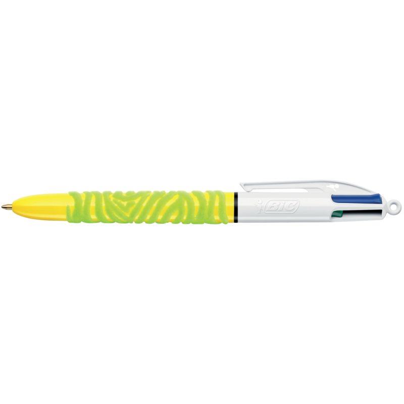 Image de  Stylo bille 4 Couleurs Velours girafe 
