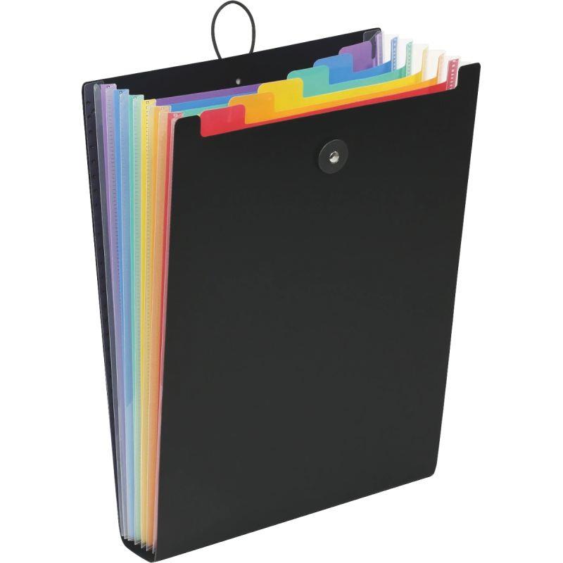 Ref. 61676, Trieur 6 compartiments RAINBOW CLASS pour sac à dos, couverture coloris noir, marque VIQUEL