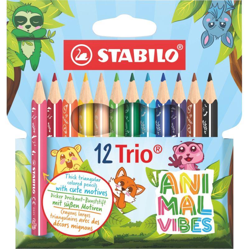 Image de  Etui 12 crayons couleurs Trio Animal Vibes 