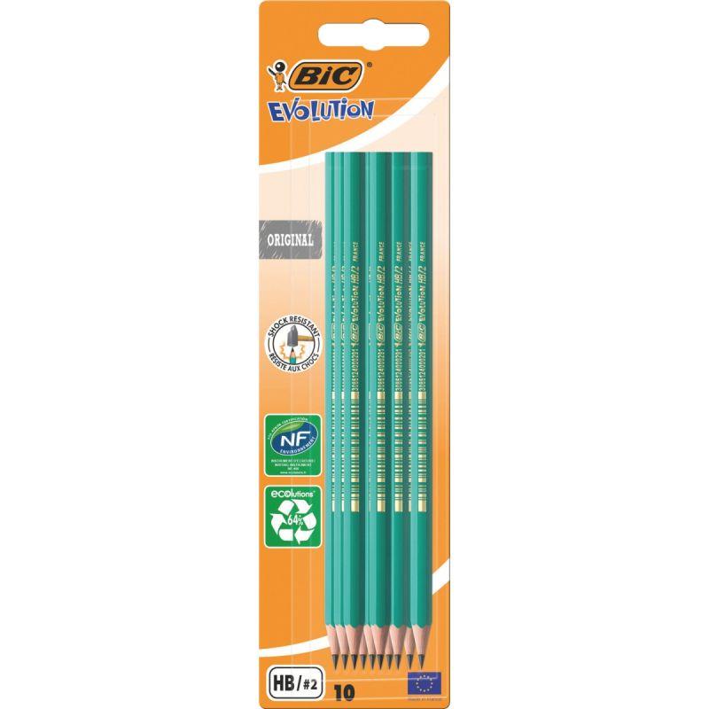 Image de  Blister 10 crayons graphite Bic HB Evolution 