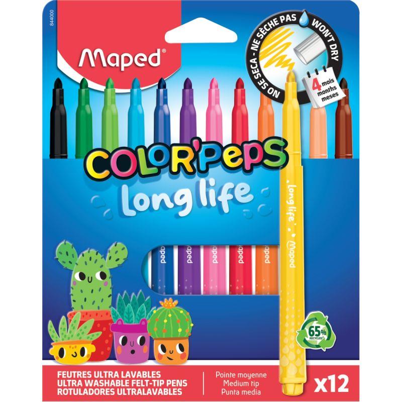 Image de  Pochette 12 feutres Colorpeps Long Life 