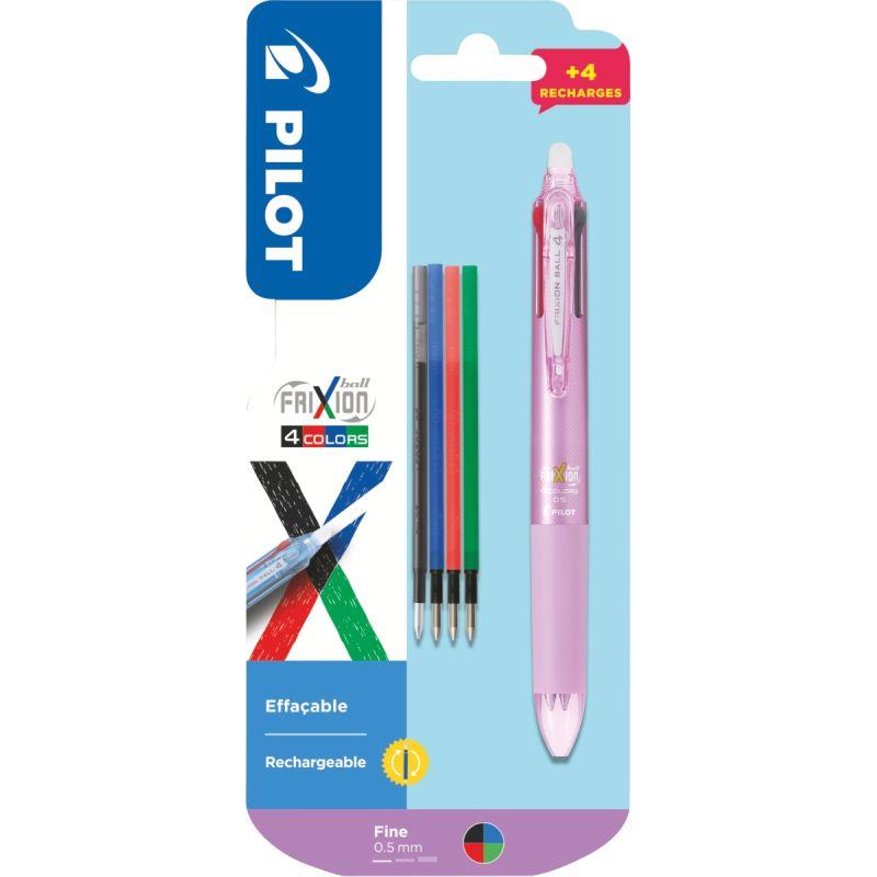 Image de  Blister 1 roller Frixion 4 Couleurs rose + 4 recharges 