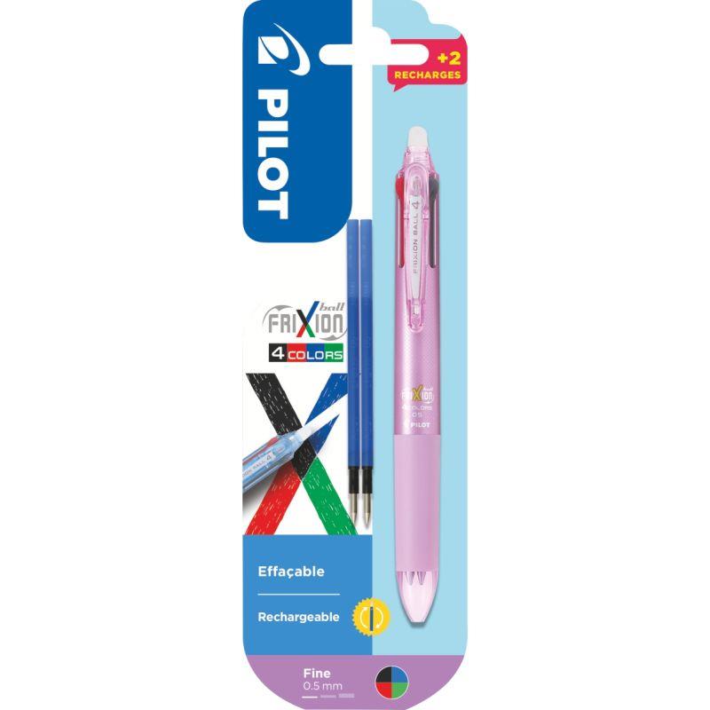Image de  Blister 1 roller Frixion 4 Couleurs rose + 2 recharges 