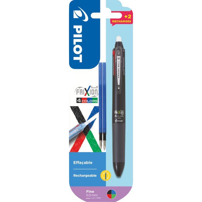 Image de  Blister 1 roller Frixion 4 Couleurs noir + 2 recharges 