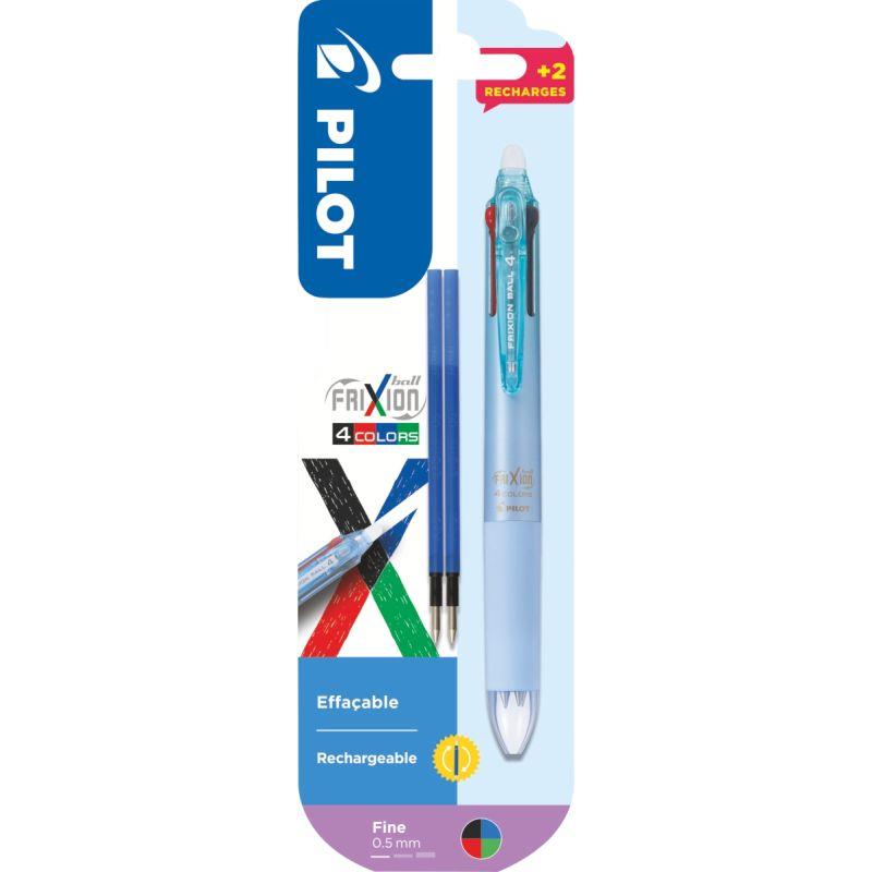 Image de  Blister 1 roller Frixion 4 Couleurs dégradé bleu + 2 recharges 