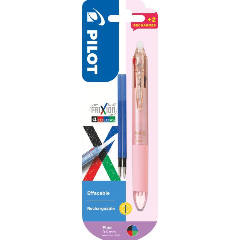 Image de  Blister 1 roller Frixion 4 Couleurs dégradé rose + 2 recharges 