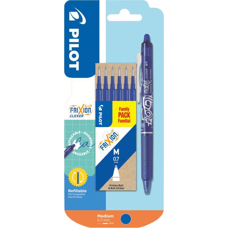 Image de  Blister 1 roller Frixion Clicker bleues + 6 recharges 