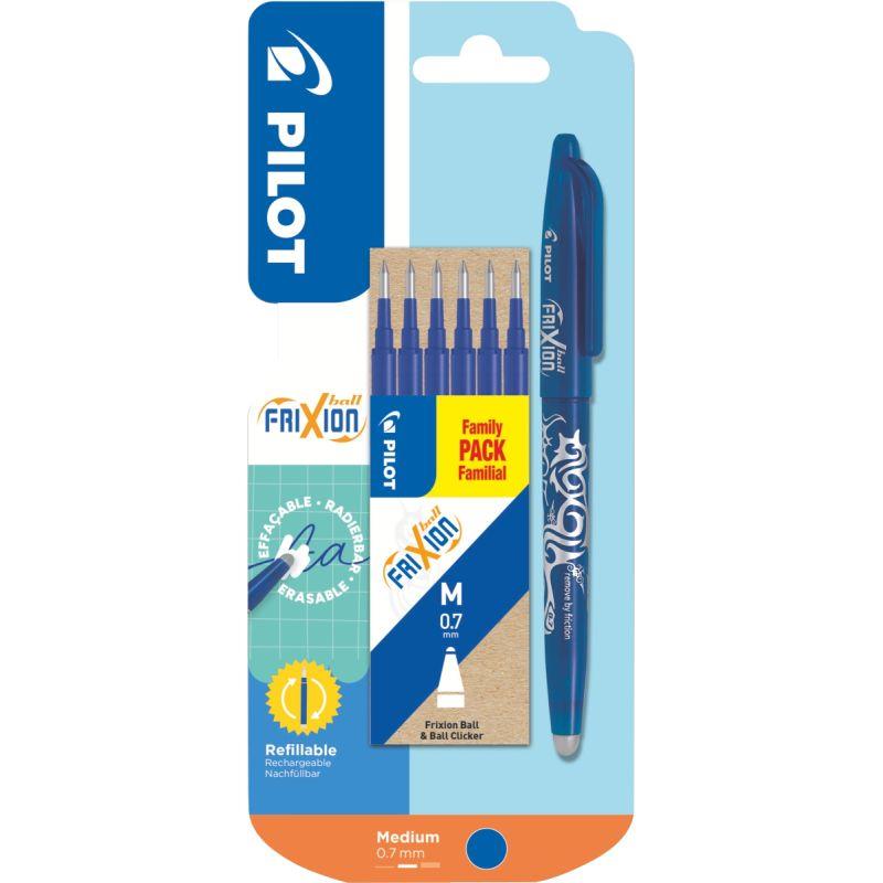 Image de  Blister 1 roller Frixion Ball bleu + 6 recharges 