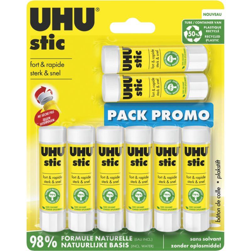 Ref. 61917, Blister de 8 bâtons de colle 8,2g Uhu stic, marque UHU