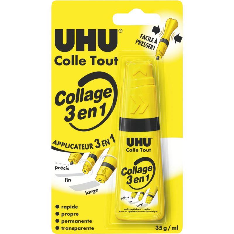 Ref. 61918, Flacon de colle 35g 3en1 Uhu, marque UHU
