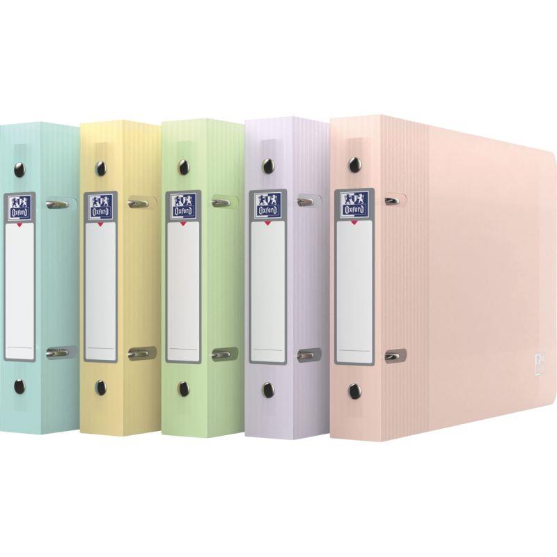 Image de  Classeur 2 anneaux en polypropylène pour fiches bristol A5, coloris pastel assortis 