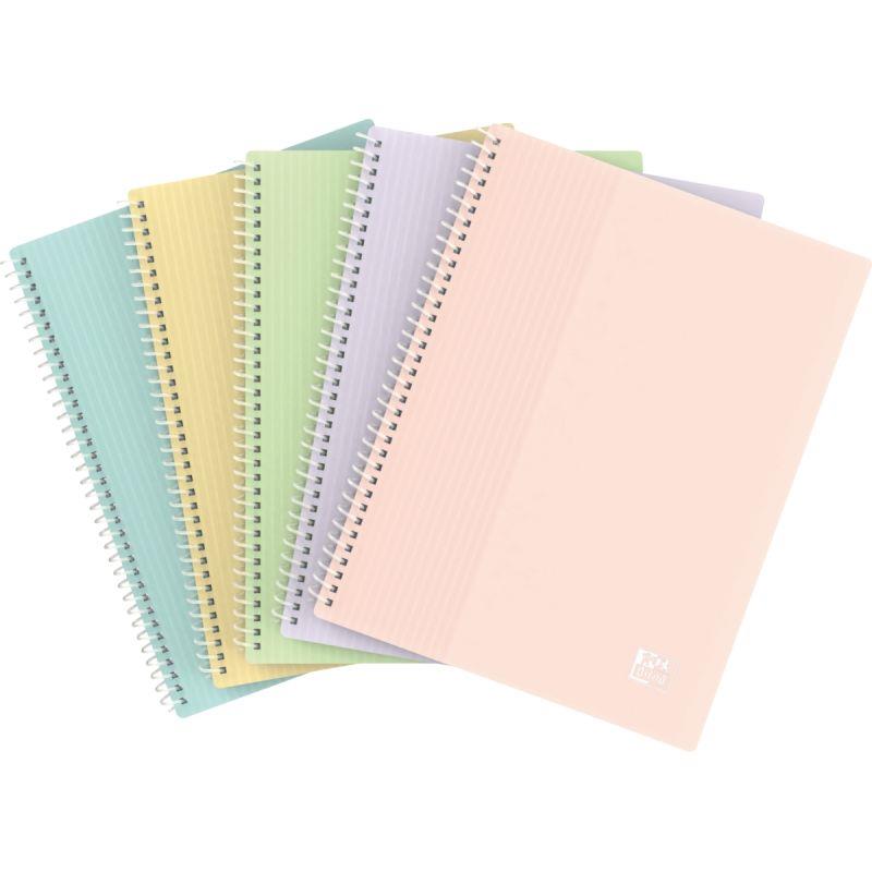 Image de  Protège-documents spiralé 80 vues pour fiches bristol A5, coloris pastel assortis 
