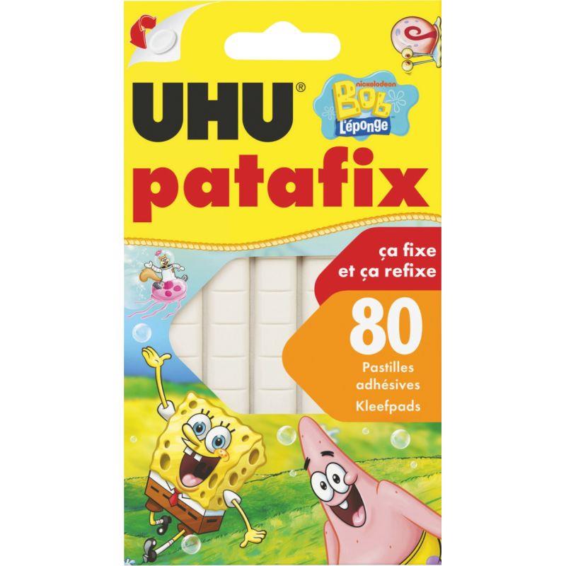 Ref. 62076, Blister de 80 pastilles adhésives Patafix blanches licence Bob l''Eponge, marque UHU