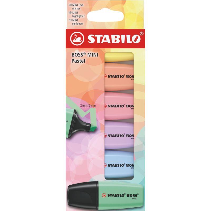 Image de  Étui de 6 surligneurs STABILO BOSS MINI pastel 