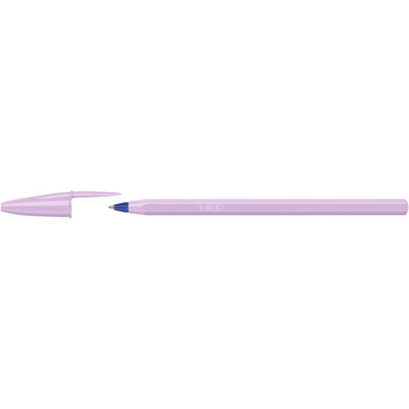 Ref. 62130, Stylo bille cristal pastel violet, Bleu, marque BIC