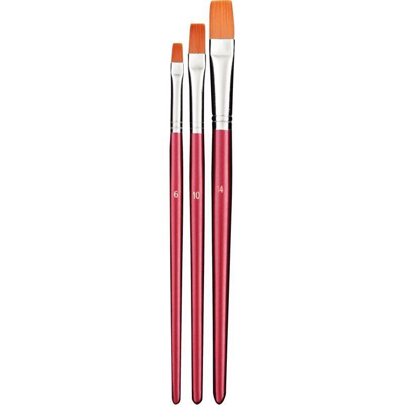 Image de  Sac 3 pinceaux brosse synth 6 10 14 