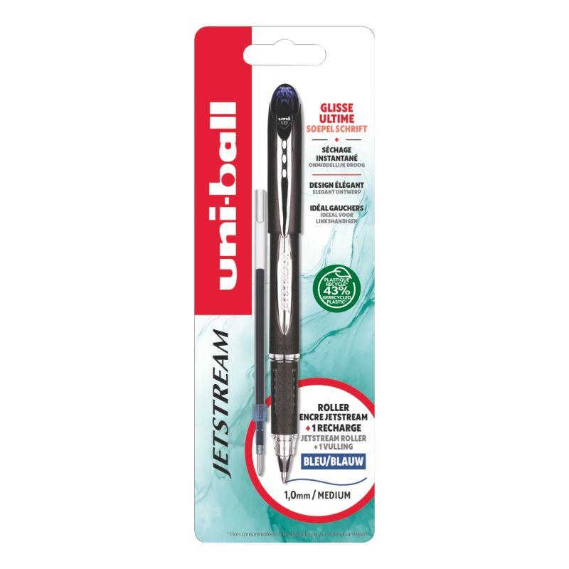 Ref. 62266, Blister de 1 roller Jetstream + recharge bleue, marque UNIBALL