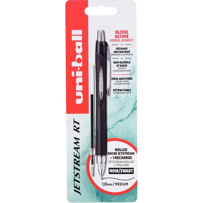 Ref. 62269, Blister de 1 roller Jetstream rétractable + recharge noir, marque UNIBALL