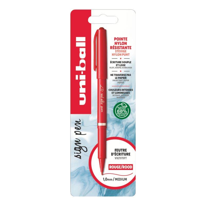 Ref. 62274, Blister de 1 feutre Sign Pen rouge, marque UNIBALL